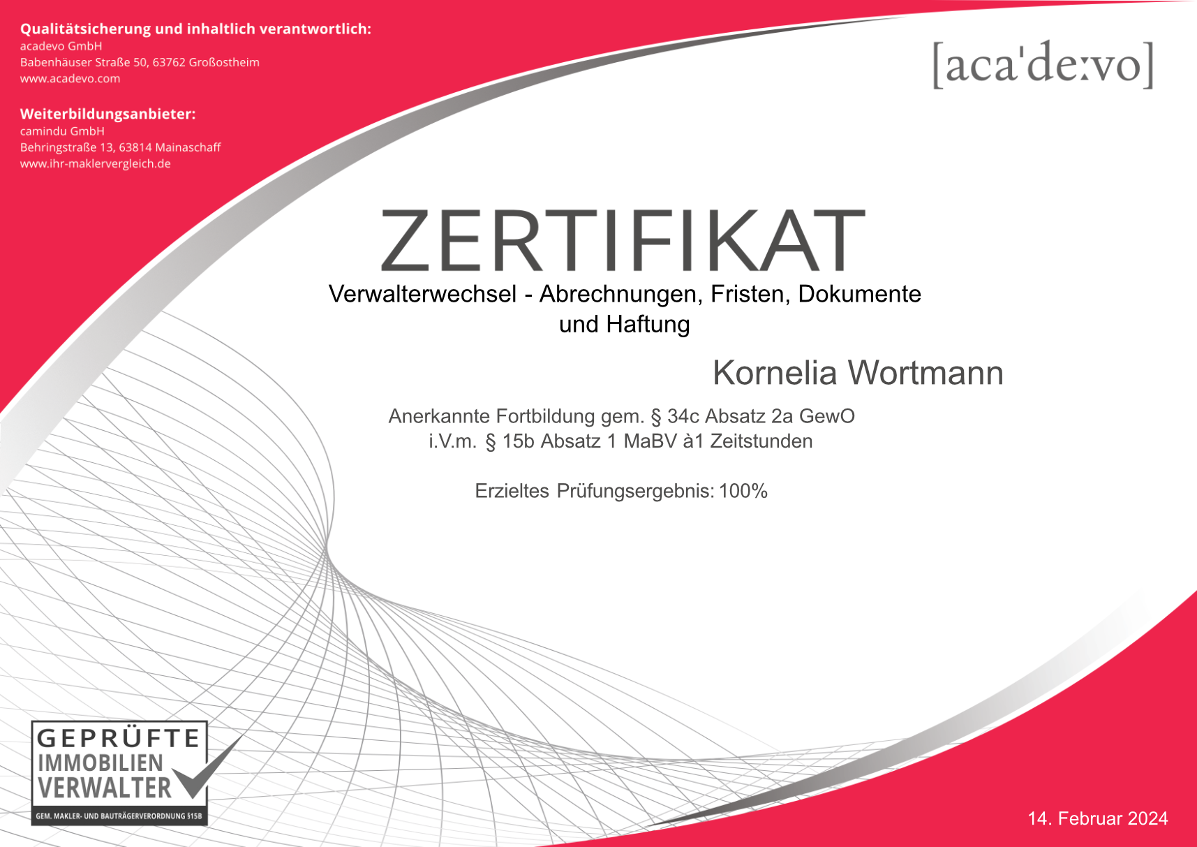 Zertifikat 14.02.24Wech Zertifikat 14.02.24Wech